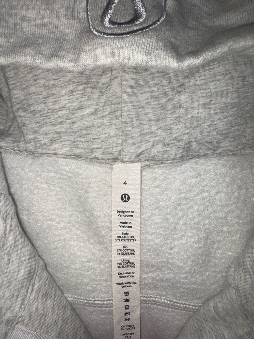lululemon athletica Light Gray Cropped Full-Zip Hooded Jacket - Women Size: 4 - Picture 2 of 2